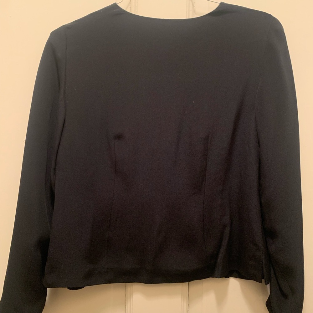 Talbots Silk Black V-Neck Top - Picture 3 of 6